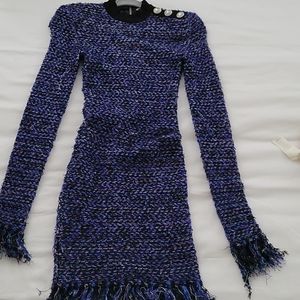 Balmain blue tweed dress (Sz 36) XS - S